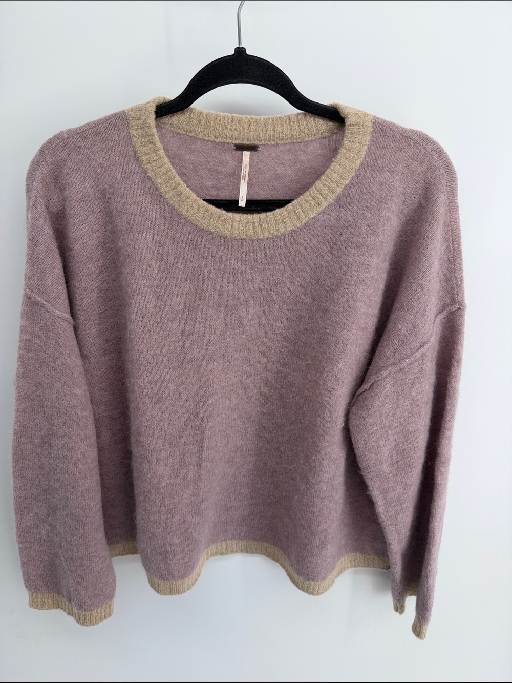 Free People Grandpa wool alpaca blend oversized drop shoulder banded sweater S